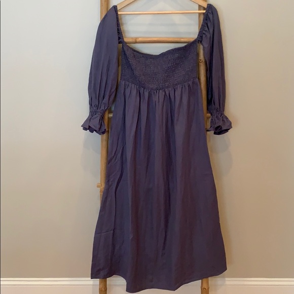 Women’s lounge nap dress 100% linen long sleeve SML 🫐 - Picture 2 of 8